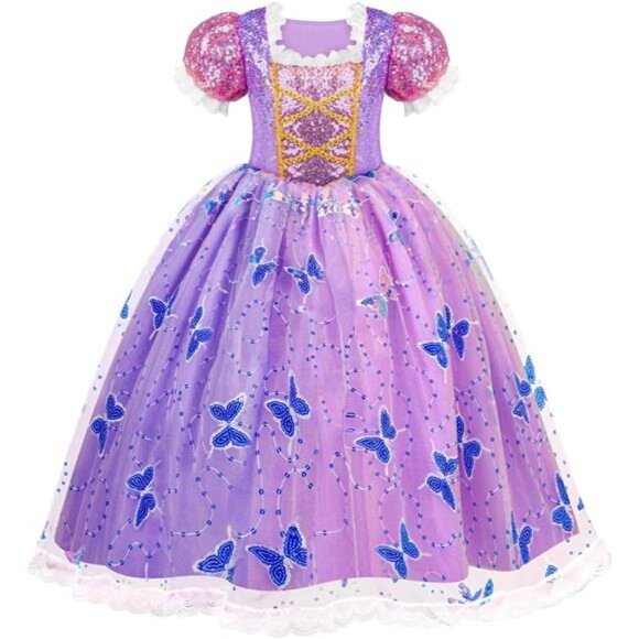 Kids Purple Princess Sofia Dresses Light Up Princess Halloween Costume for Girls - Picture 6 of 7